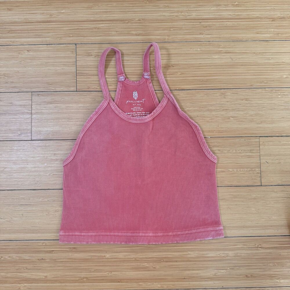 Free People Movement Happiness Runs Crop Tank Dark Peach Pink M/L